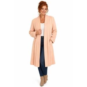 Vintage Ashley Scott Pastel Peach Wool Blend Open Front Swing Coat 1X
